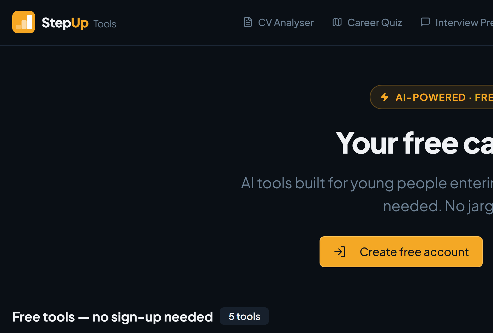 Step Up To Work — free AI career toolkit for young people